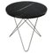 Mini Black Marquina Marble and Steel O Table by Ox Denmarq, Image 1