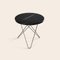Mini Black Marquina Marble and Steel O Table by Ox Denmarq 2