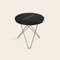 Mini Black Marquina Marble and Steel O Table by Ox Denmarq, Image 2