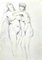 Desnudos, dibujo original a lápiz, principios del siglo XX, Imagen 1