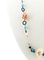 Long 9K Gold and Silver Necklace with Turquoise Rock Crystal Pearls and Calcedony 3