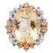 Bague en Or Blanc et Rose 14K avec Topaze Jaune Saphirs Tsavorite et Diamants 1