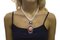Beaded Pendant Necklace in White Gold with Diamonds Emerald Onyx Pearl and Pink Coral Flower 6