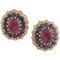 Gold Earrings with Diamonds Blue Sapphires and Rubies 2