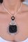 Pendant in Rose White Gold with Onyx Ebony Angel Diamonds Blue Sapphires and Little Pearls 5