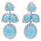 Platinum Dangle Earrings with Turquoise and Diamonds, Image 1