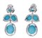 Platinum Dangle Earrings with Turquoise and Diamonds, Image 3