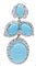 Platinum Dangle Earrings with Turquoise and Diamonds, Image 2