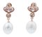 Aretes colgantes en oro rosa de 14 quilates con diamantes y perlas de zafiros azules, Imagen 3