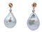 Boucles d'Oreilles Pendantes en Or Rose 14K avec Perles Grises, Saphirs et Diamants 3