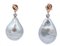 Dangle Earrings in 14K Rose Gold with Grey Pearls Sapphires and Diamonds, Image 3
