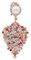Aretes colgantes en oro rosa de 14 quilates con perlas, zafiros y diamantes, Imagen 3