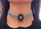 Chocker Halskette aus 14 Karat Roségold und Silber mit Aquamarin Diamanten und Onyx 6