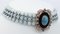 Chocker Halskette aus 14 Karat Roségold und Silber mit Aquamarin Diamanten und Onyx 2