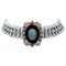 Chocker Halskette aus 14 Karat Roségold und Silber mit Aquamarin Diamanten und Onyx 1
