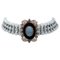 Chocker Necklace in 14K Rose Gold and Silver with Aquamarine Diamonds and Onyx 1