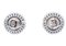 Stud Earrings in 18K White Gold with White Pearls and Diamonds, Image 3