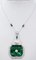 Collier pendentif en platine avec diamants malakite, onyx et perles 2