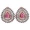 Earrings in Rose Gold and Silver with Rubies and Diamonds 1
