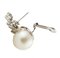 Aretes artesanales en oro blanco de 14 quilates con perlas y diamantes de los mares del Sur, Imagen 5