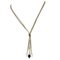 18K Yellow Gold Pendant Necklace with Black and White Agate, Image 1