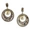 Orecchini pendenti in oro bianco con perle bianche, diamanti e zaffiri blu, Immagine 3