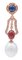 Boucles d'Oreilles Pendantes en Or Rose 14K avec Perles, Rubis, Saphirs et Diamants 2