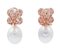 Boucles d'Oreilles en Or Rose 14K avec Perles Blanches, Saphirs et Diamants 3