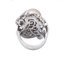 14K White Gold Ring with Pearl and Diamonds, Image 4