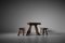 French Live Edge Table and Benches in Elm and Wood, 1970s, Set of 3, Image 6