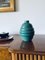 Art Deco Turquoise Faience Vase, France, 1940s 3