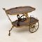 Carrello bar vintage in ottone e intarsiato, Immagine 12