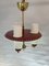 Mid-Centry Red Ceiling Lamp with Three Light Spots, 1950s 6