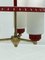 Mid-Centry Red Ceiling Lamp with Three Light Spots, 1950s 3