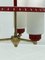 Mid-Centry Red Ceiling Lamp with Three Light Spots, 1950s, Image 3