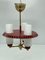 Mid-Centry Red Ceiling Lamp with Three Light Spots, 1950s 1