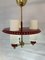 Mid-Centry Red Ceiling Lamp with Three Light Spots, 1950s, Image 4