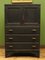 Antique Black Painted Tall Boy Cabinet 2