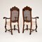 Antike viktorianische Armlehnstühle aus geschnitztem Nussholz, 2er Set 11