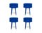 Tabouret de Bar Marshmallow Bleu Royal par Royal Stranger, Set de 4 1