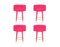 Fuschia Marshmallow Barstool by Royal Stranger, Set of 4 1