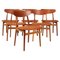 Dining Chairs by Henning Kjærnulf for Bruno Hansen, Set of 6, Image 1