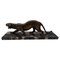 Art Deco Sculpture of a Panther in Bronze & Marble by Irénée Rochard, France, 1930s 1