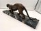 Art Deco Sculpture of a Panther in Bronze & Marble by Irénée Rochard, France, 1930s 5