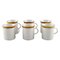 Mid-Century Coffee Cups in Porcelain with Gold Edge, Set of 6 1