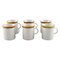 Mid-Century Kaffeetassen aus Porzellan mit Goldrand, 6er Set 1