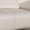 White Leather 1600 Sofa Set with Function and Stool from Rolf Benz, Set of 3 5