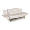 White Leather 1600 Sofa Set with Function and Stool from Rolf Benz, Set of 3 4