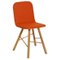 Orange Fabric Natural Oak Legs Tria Simple Chair Upholstered by Colé Italia 1