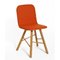 Orange Fabric Natural Oak Legs Tria Simple Chair Upholstered by Colé Italia 6